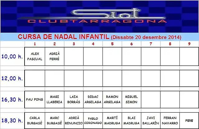 Cuadre cursa nadal inf