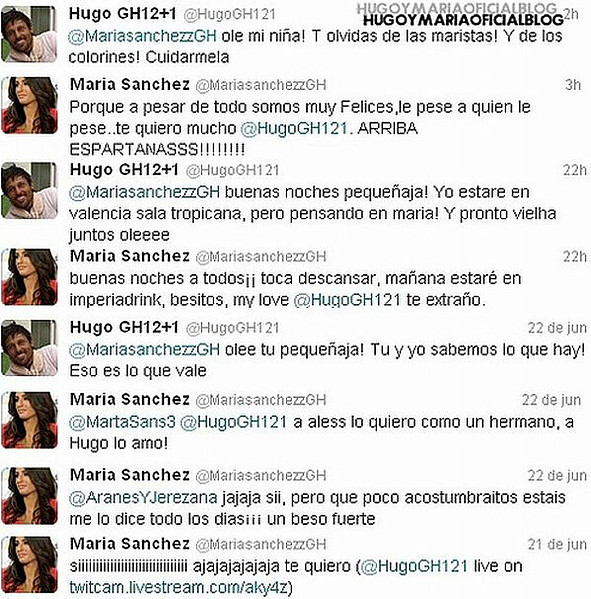Tweets Hugo y Mar?a 21 a 23-6-2012 Tweets Hugo y Mar?a 21 a 23-6-2012