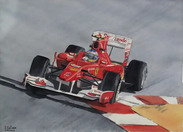 F1 Fernando Alonso Ferrari F10 GP Monaco 2010 38x28