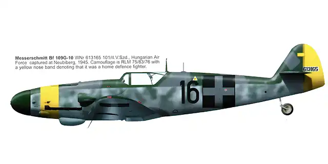 Messerschmitt-Bf-109G10U4-Erla-RHAF-2.101-Black-16-WNr-613165-Neubiberg-1945-0A