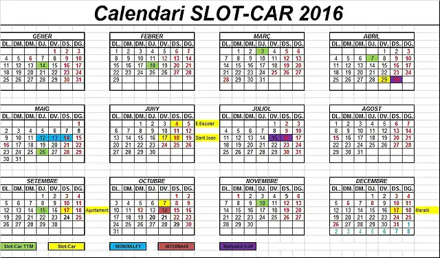 Calendari SLOT-CAR 2016-2