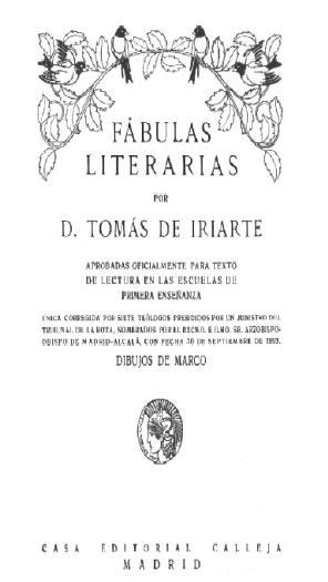 Fabulas literarias de Tomas de Iriarte.