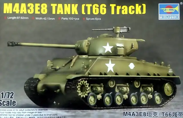 Trumpeter - M4A3E8 Sherman (T66 Track) - 1-72