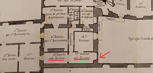 Mappa Terza Loggia Palazzo Apostolico Vaticano Dettaglio