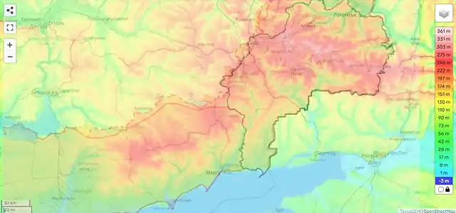 Ukraine Southern Front w_Topography 14-Oct-2022