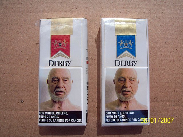 Cigarrillos chilenos marca Derby.