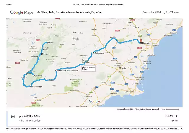 de Siles, Ja?n, Espa?a a Novelda, Alicante, Espa?a - Google Maps