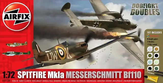 Airfix - Spitfire Mk1A-Messerschmitt Bf-110C-2 - 1-72