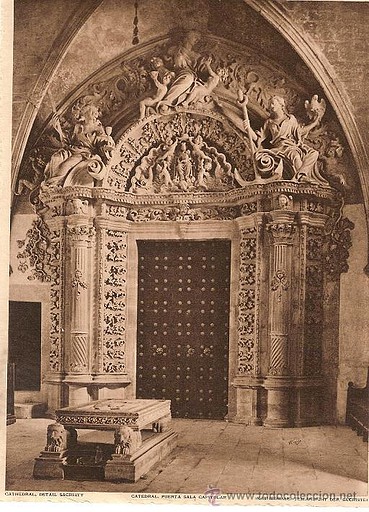 PALMA DE MALLORCA- CATEDRAL. PUERTA SALA CAPITULAR