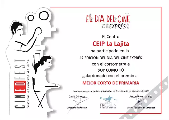 Diploma Cinedfest La Lajita