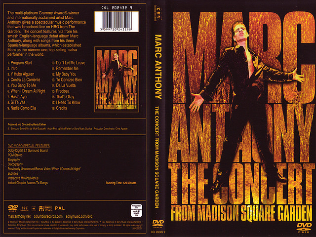 Marc Anthony - The Concert From Madison Square Garden - Caratula DVD