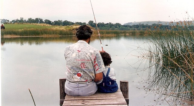 Papa y yo pescando