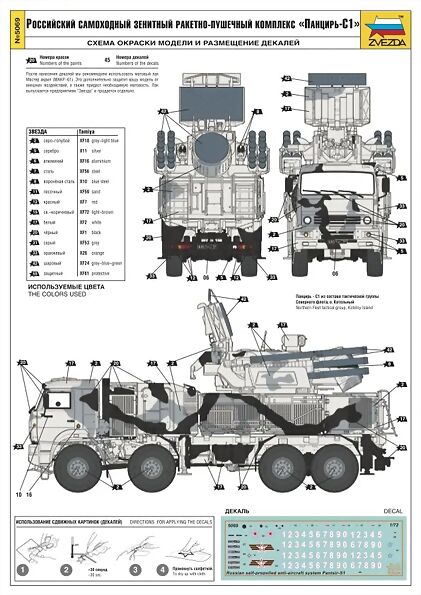 Zvezda - 5069 - SA-22 Greyhound Russian Self-propelled Anti-Aircraft System Pantsir-S1 - 1_72 Scale Model