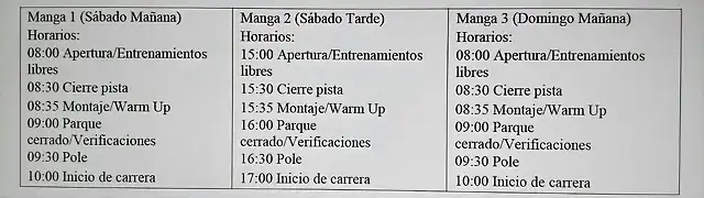 horarios