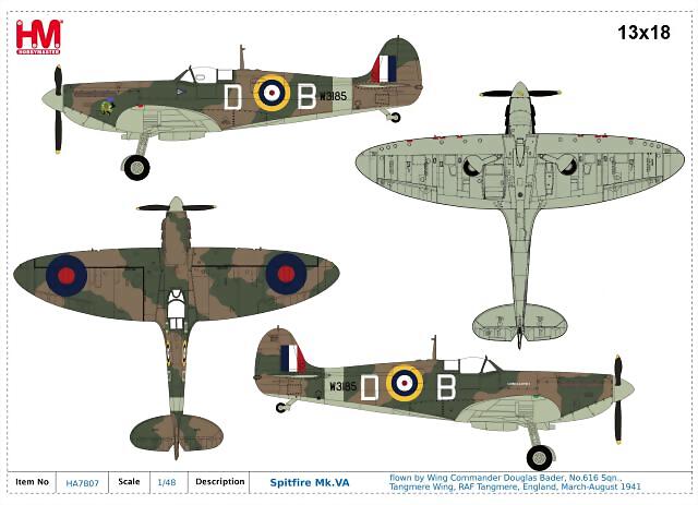 Duglas Bader - SpitfireMkIaDBdrawing2 Duglas Bader - SpitfireMkIaDBdrawing2