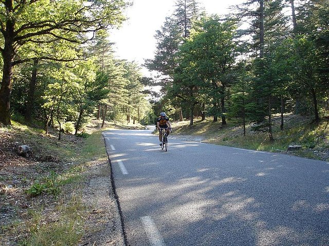 Mount Ventoux. Hacia mitad de subida