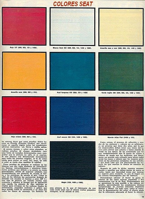 carta colores seat 1971