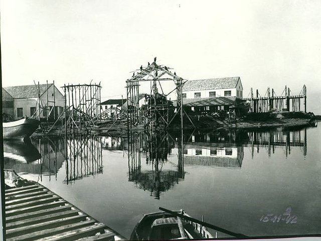 Vista de las primeras gradas de construccin, 1942