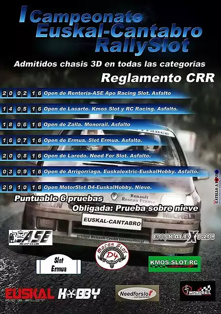 Cartel Campeonato Euskal-Cantabro de Rallyslot