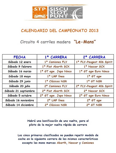 Calendario Le Mans
