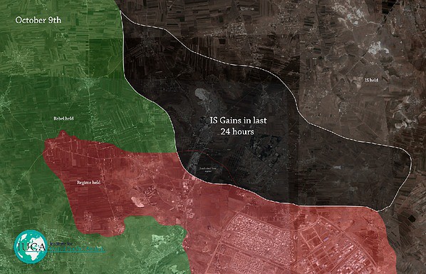 Map Syria Aleppo Daesh offensive 9Oct15