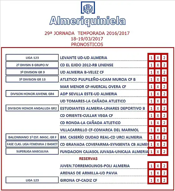 Almeriquiniela Jor 29