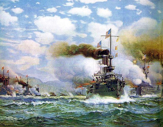 USS Brooklyn CA-3 leads the American Fleet - Cuba 1898 - Granger_zps86btvlsf