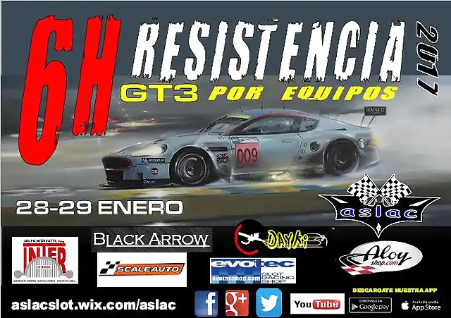 Cartel Resistencia GT3 6 horas 28-29 enero de 2017 Final 11-01-17