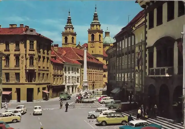 Ljubljana ? Stadtplatz, mit Gericht, 1982