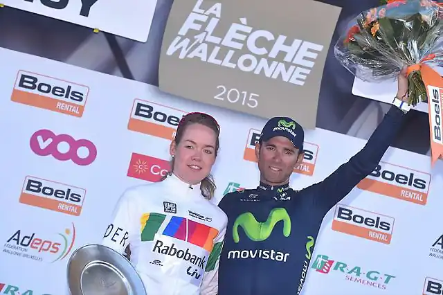 La_Fl?che_Wallonne_2015_winner_Anna_Van_Der_Breggen_and_Alejandro_Valverde