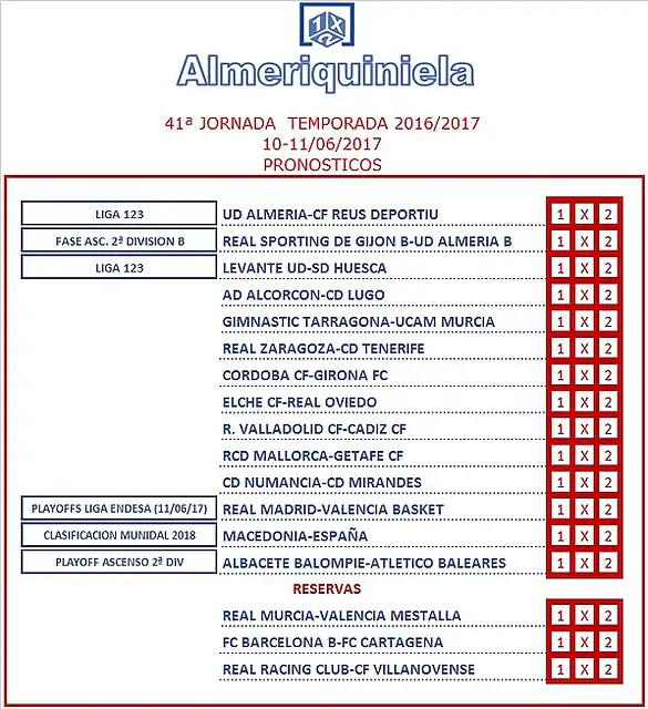 Almeriquiniela Jor 41