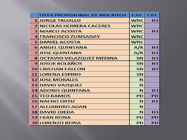 LISTA DE INSCRITO RALLY ALEMANIA 2013 1