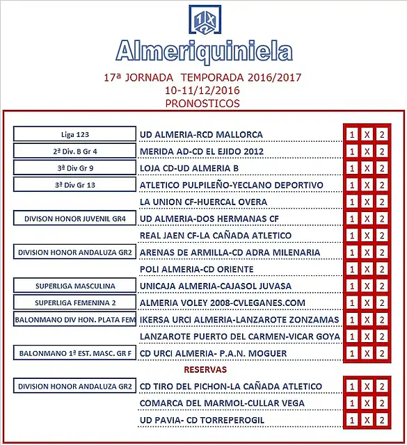 Almeriquiniela Jor 17