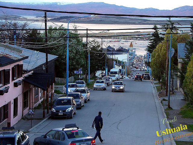 Piquete taxista en Ushuaia, Tierra del Fuego