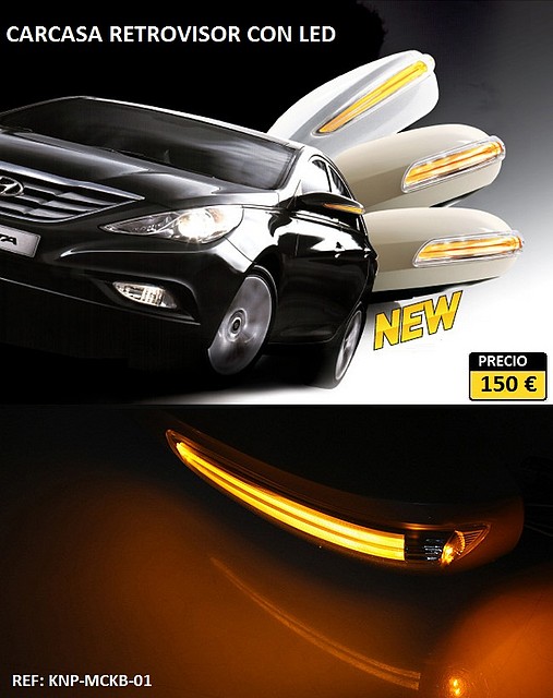 carcasa retrovisor con led tipo genesis.KNP-MCKB-01.Hi-motors