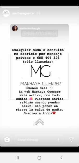 Marhaya Guerrer IG Stories 16-3-2020