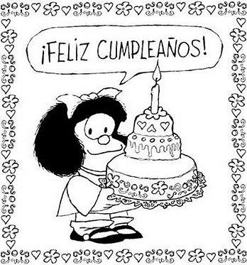 mafalda y tarta de feliz  cumplea?os