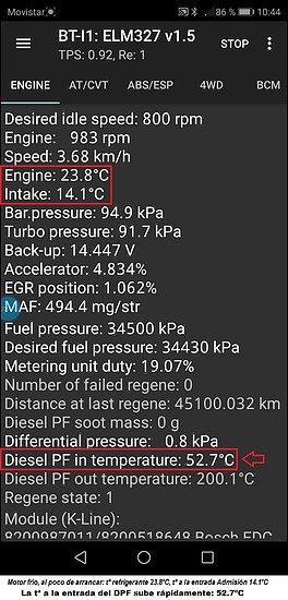 DPF in temperatura en frio