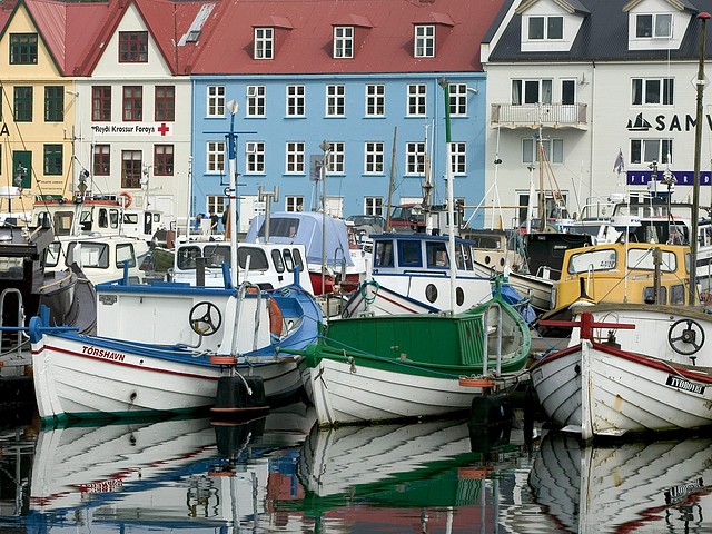 Docked Boats, Streymoy Island, Faroe Islands Docked Boats, Streymoy Island, Faroe Islands