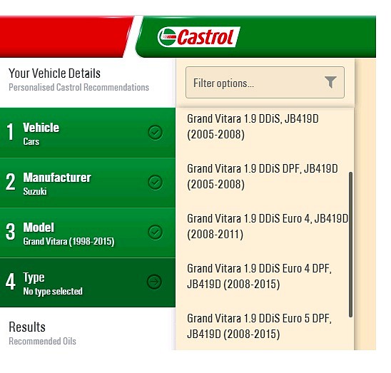 SZ_GV_1.9DDiS_Castrol_Oil_Selector_Motor_Oil