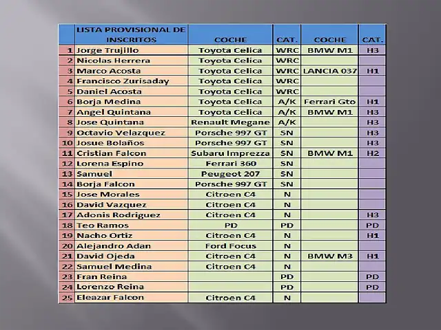 LISTA DE INSCRITO RALLY ALEMANIA 2013 1