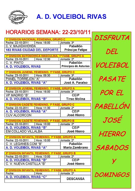 HORARIO 23-10-2011