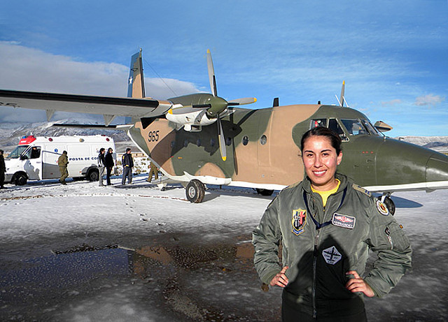 El avion accidentado y la primera mujer piloto de la FACh fallecida en acto de servicio
