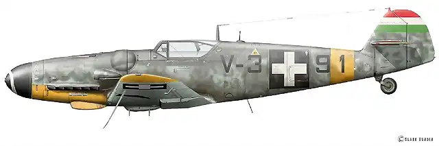 Messerschmitt Bf 109 G-6 A machine flown by Hadnagy Klmn Szevernyi, KenyeriHungary, 21 Februry 1945