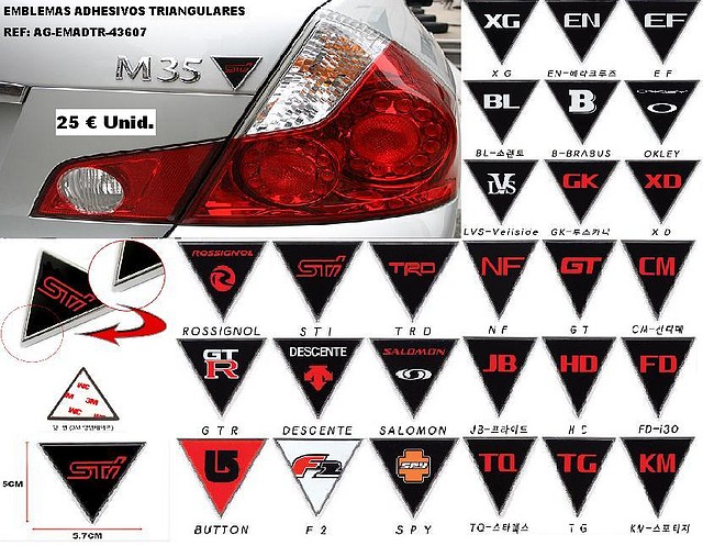 emblemas adhesivos triangulares. AG-EMADTR-463607. Doctc