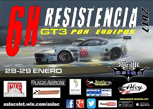 Cartel Resistencia GT3 6 horas 28-29 enero de 2017 Final