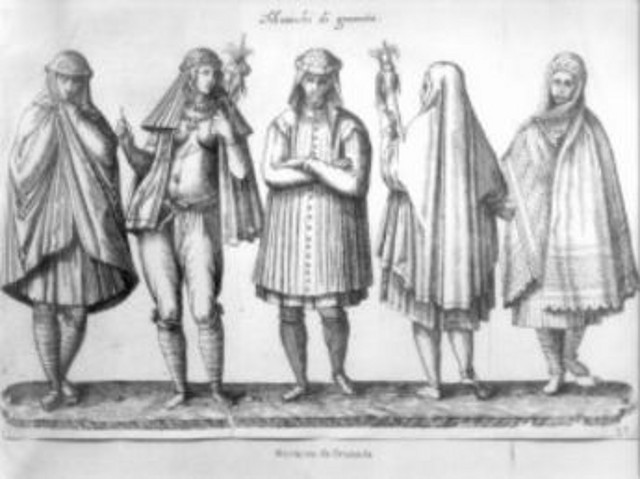 Ilustraci?n en la que se aprecian las vestimentas de los moriscos granadinos Ilustraci?n en la que se aprecian las vestimentas de los moriscos granadinos