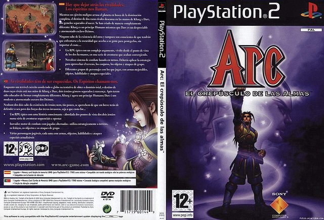 Caratula DVDSLIM del Juego Arc: El Crepusculo de las Almas PS2