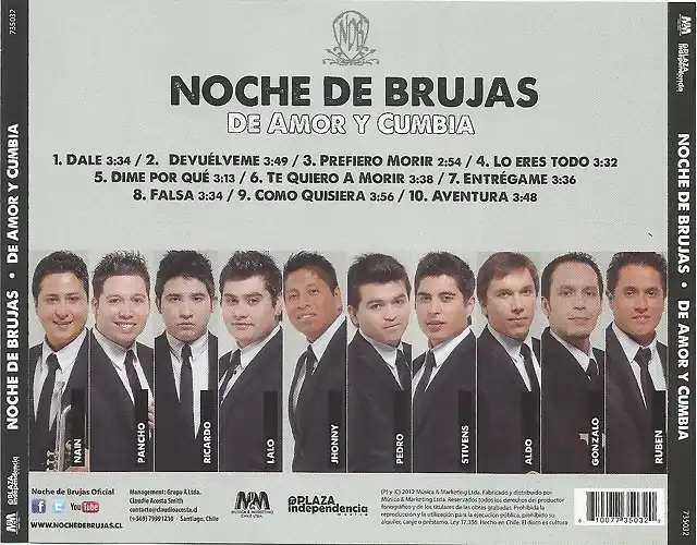 Noche De Brujas - De Amor Y Cumbia (2012) Trasera