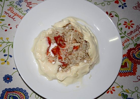 Carne de cangrejo cocido con mayones
